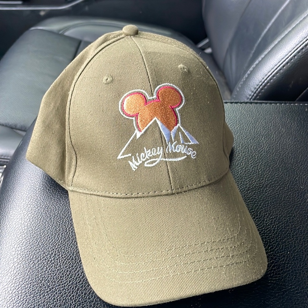 NWOT Olive green Mickey Mouse baseball hat